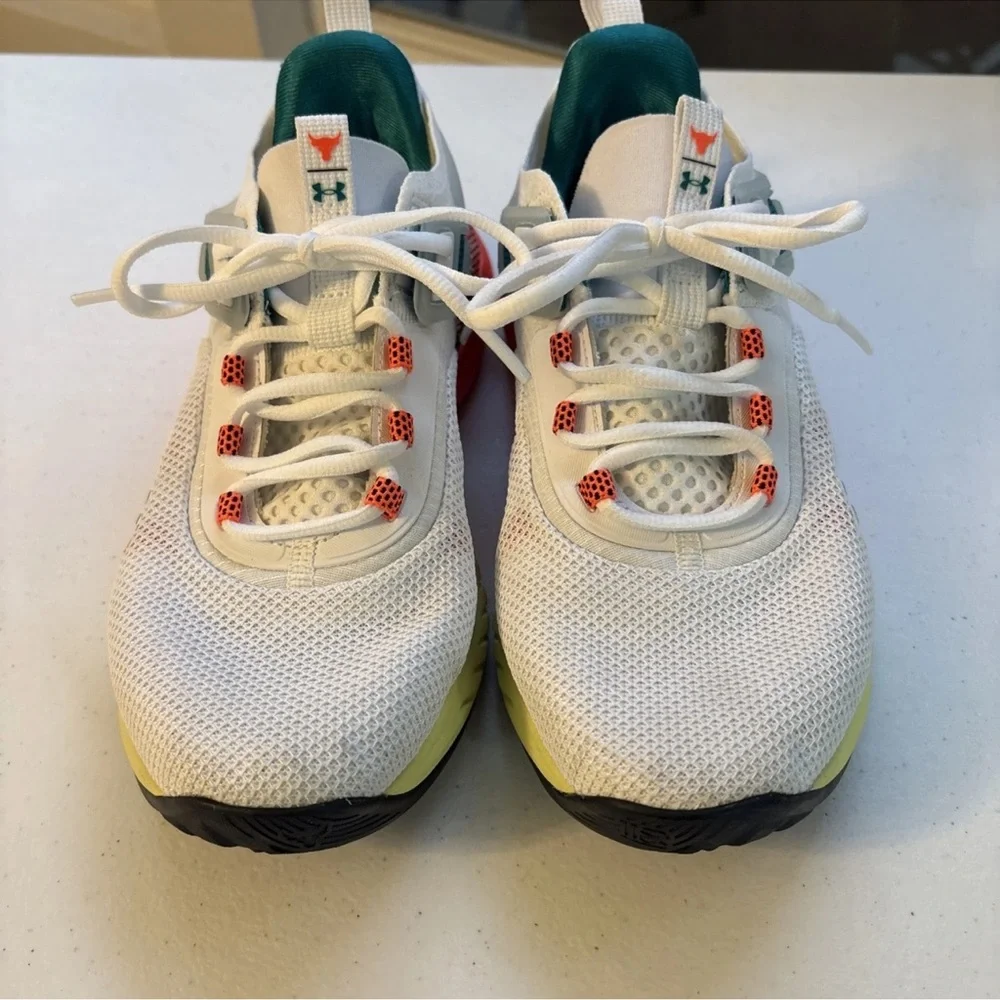 Under Armour White Teal Coral Gradient Athletic Shoes